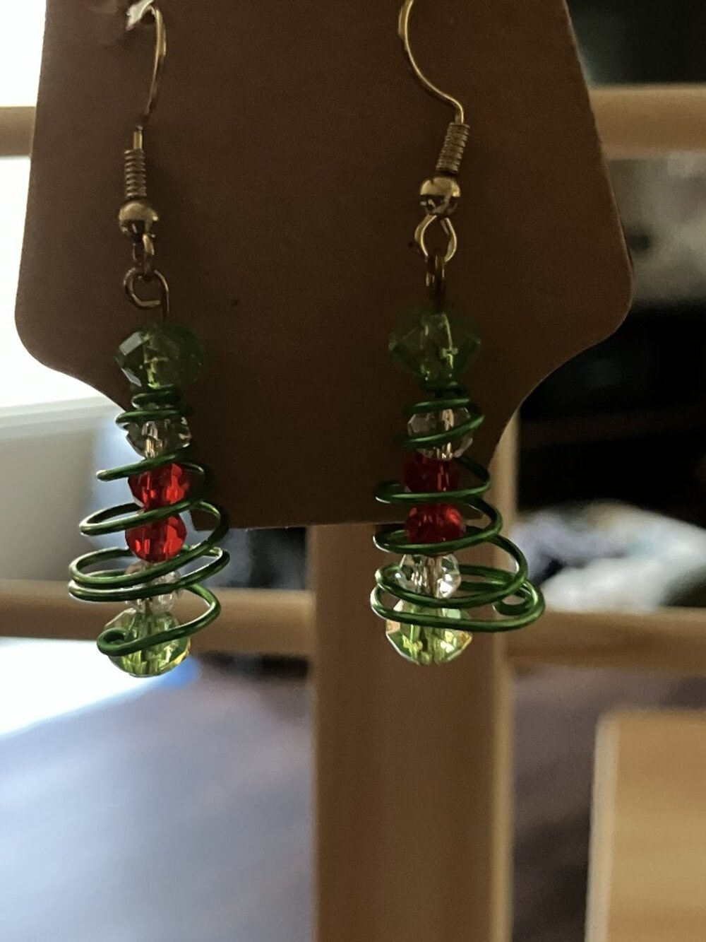 Handcrafted Christmas Tree Earrings